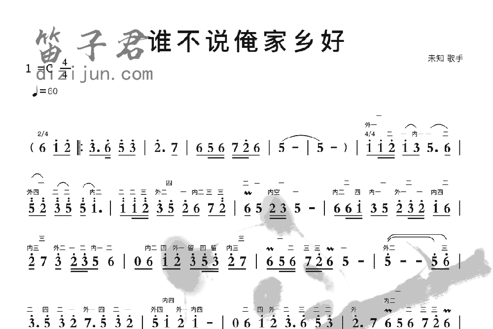 谁不说俺家乡好竹笛乐曲