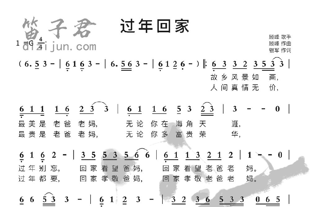 过年回家笛子音乐