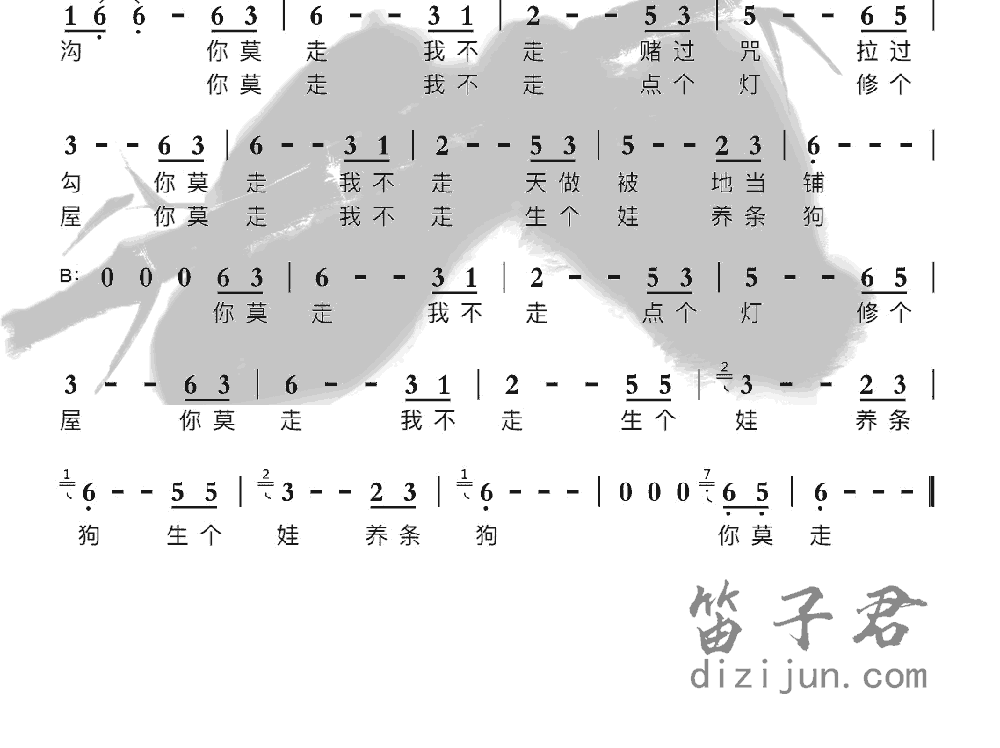 你莫走笛子音乐2