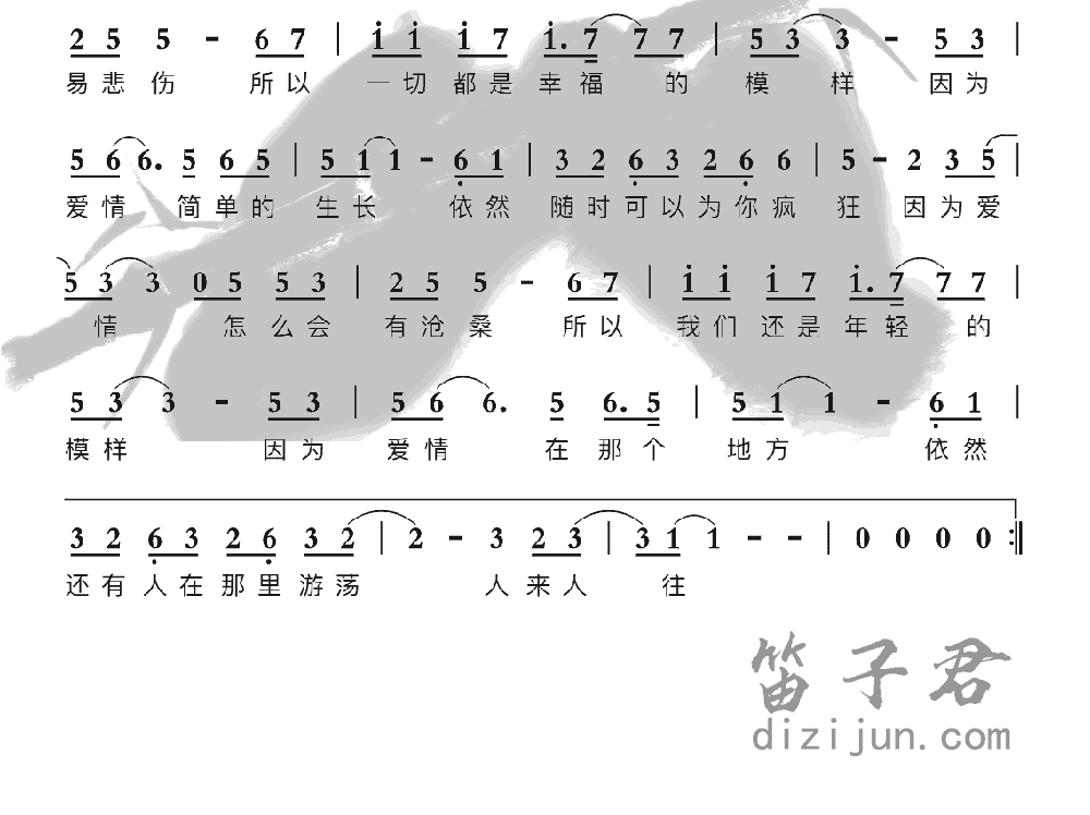 因为爱情竹笛乐曲2