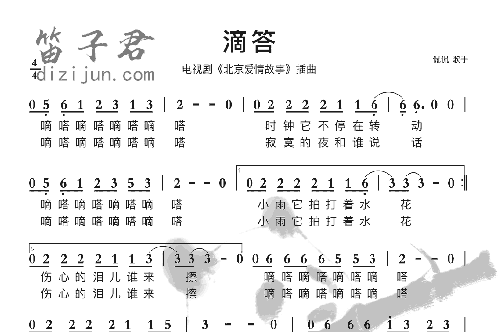 滴答竹笛乐曲