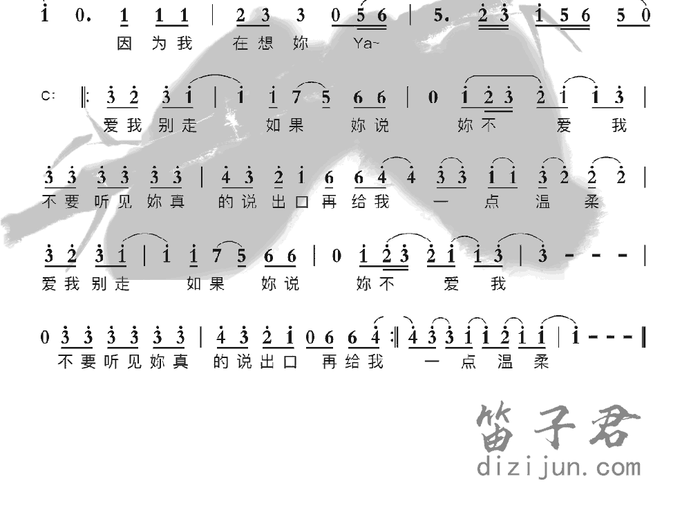 爱我别走笛子音乐2