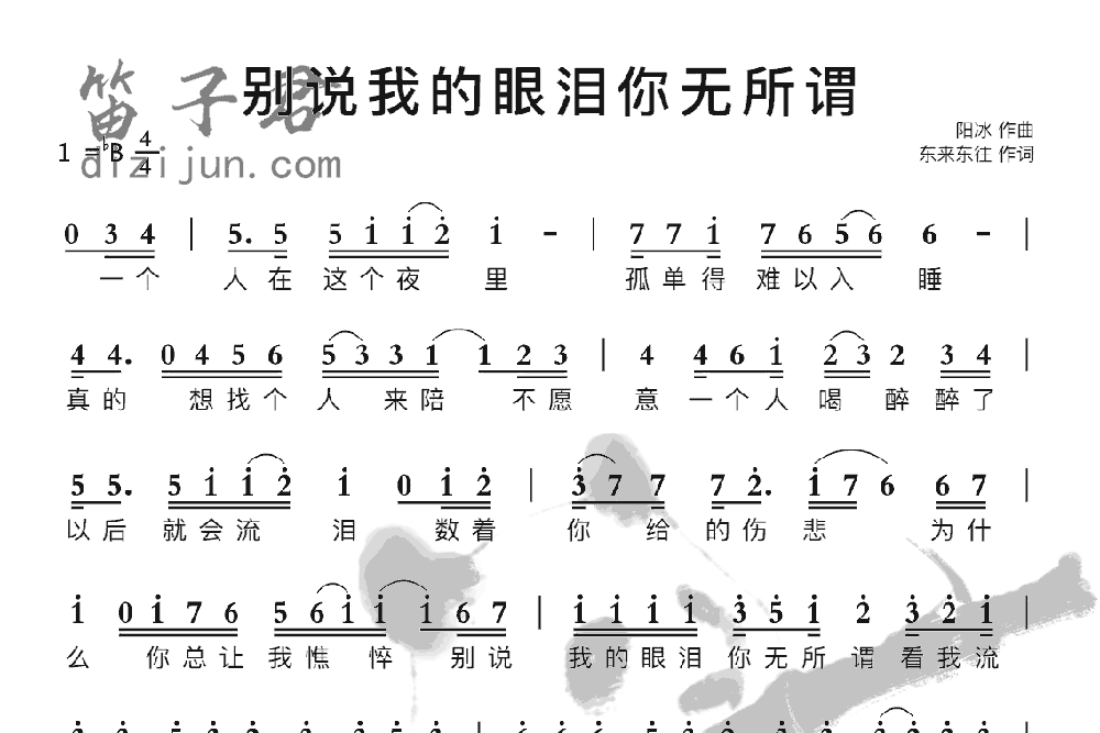 别说我的眼泪你无所谓竹笛乐曲