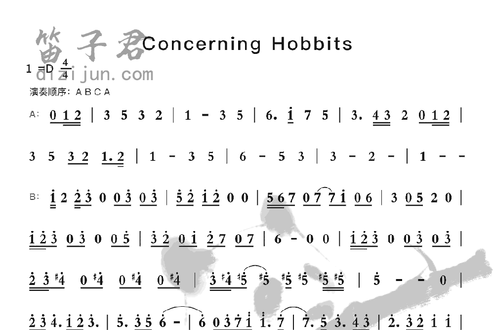 Concerning Hobbits竹笛乐曲