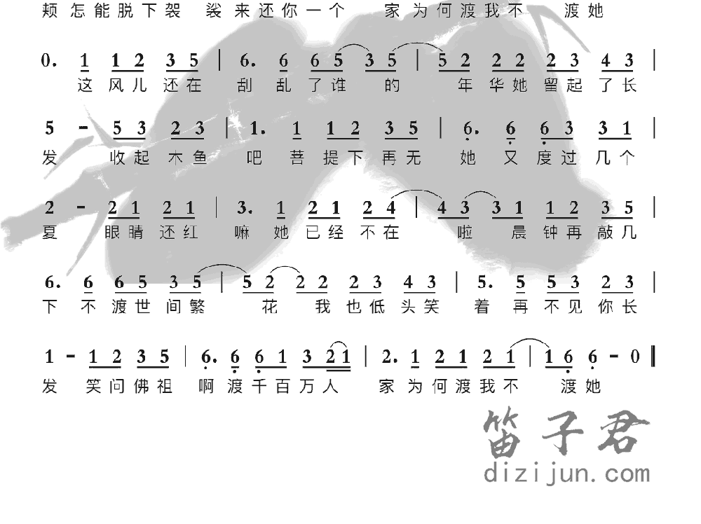 渡我不她笛子音乐2