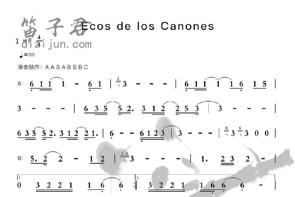 Ecos de los Canones竹笛乐曲