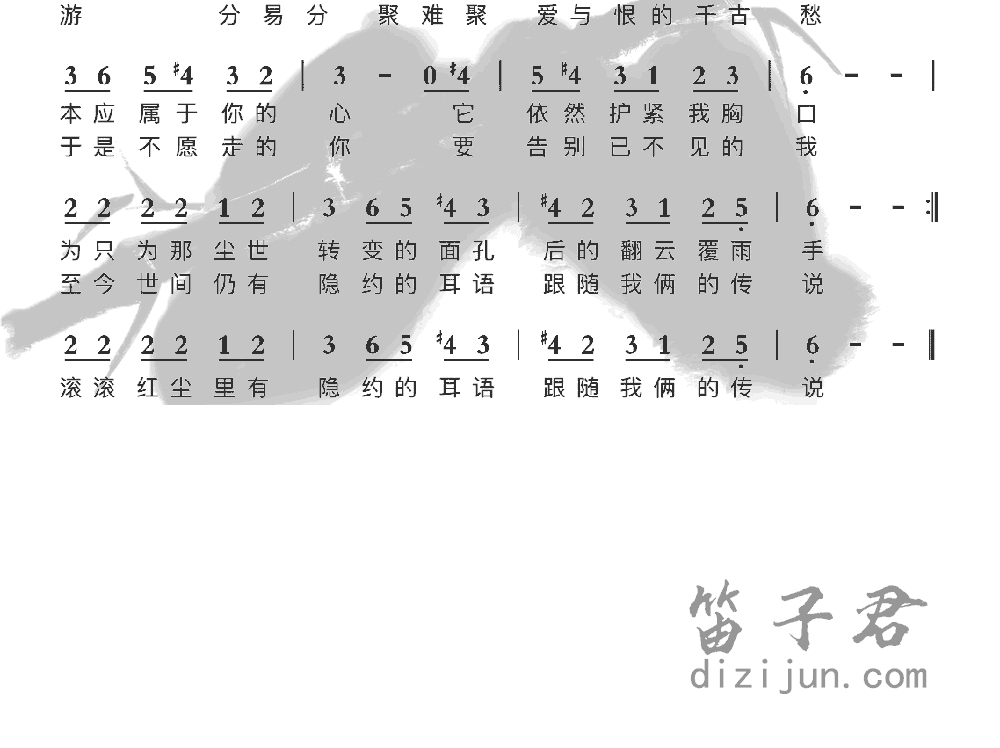 滚滚红尘竹笛乐曲2