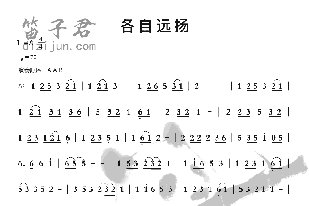 各自远扬竹笛乐曲