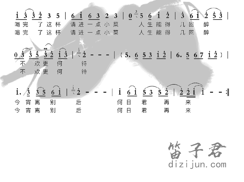 何日君再来笛子音乐2