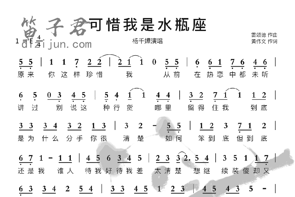 可惜我是水瓶座笛子音乐