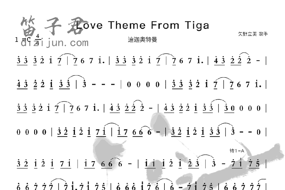 Love Theme From Tiga笛子音乐