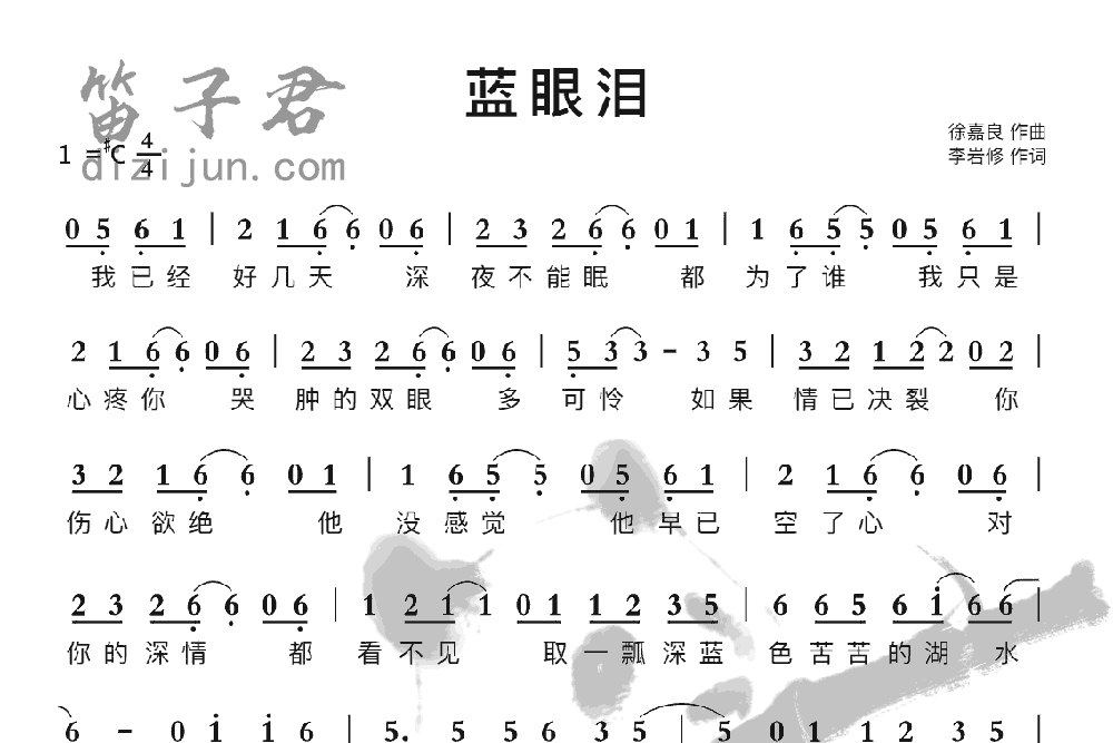 蓝眼泪竹笛乐曲