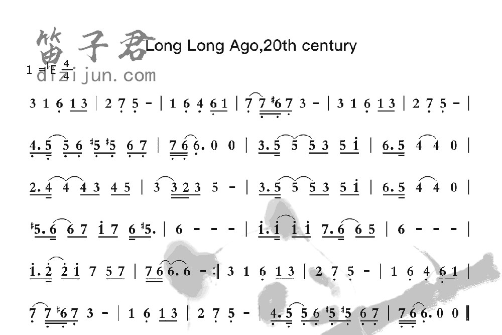 Long Long Ago,2oth century竹笛乐曲