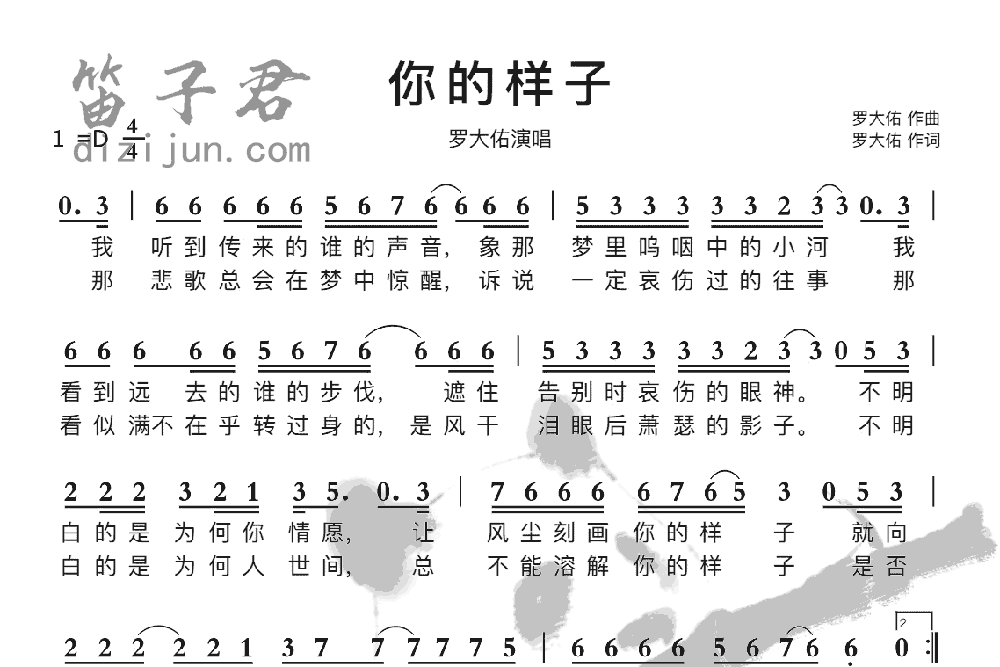 你的样子笛子音乐