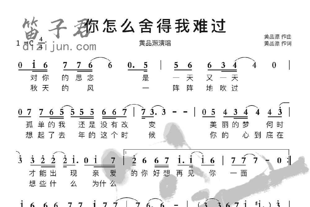 你怎么舍得我难过竹笛乐曲