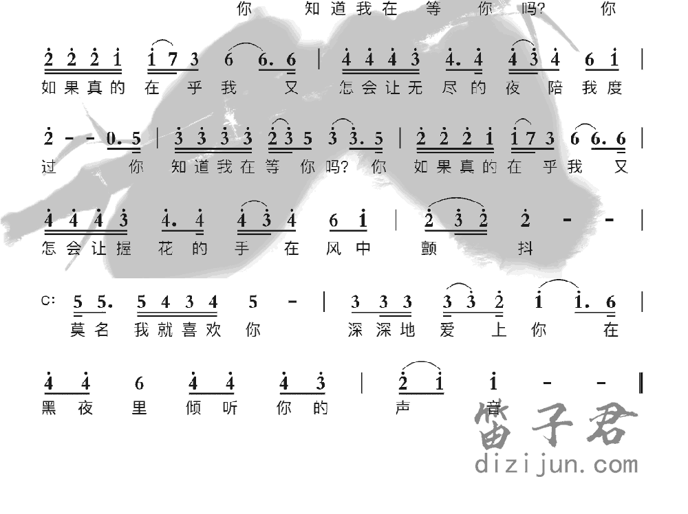 你知道我在等你吗竹笛乐曲2