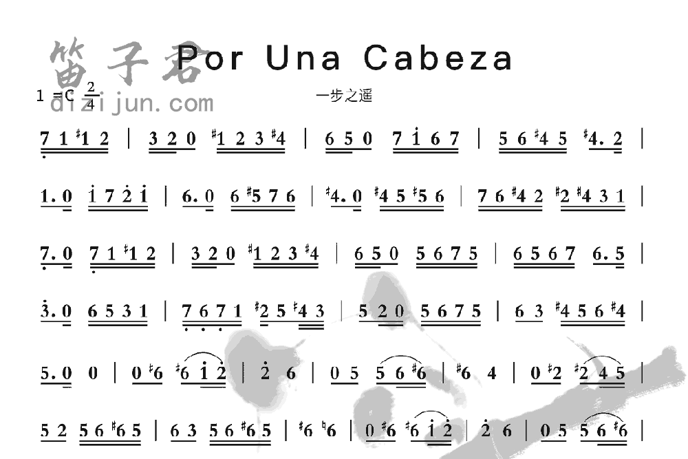 Por Una Cabeza竹笛乐曲