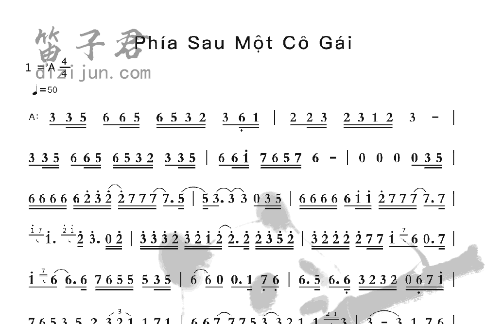 Phia Sau Mot Co Gai笛子音乐