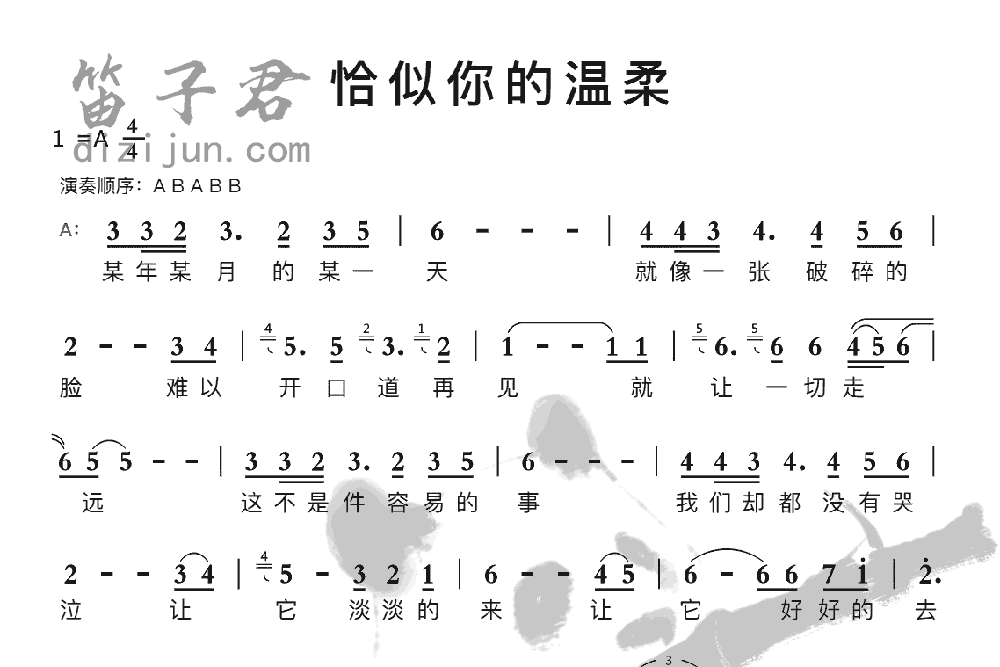 恰似你的温柔笛子音乐