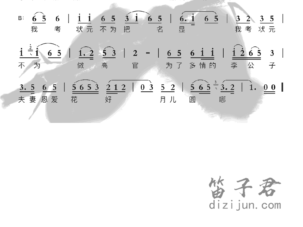 谁料皇榜中状元竹笛乐曲2