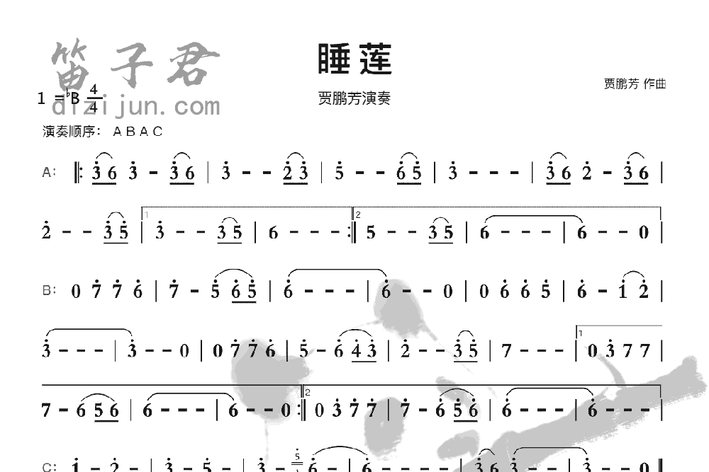 睡莲竹笛乐曲