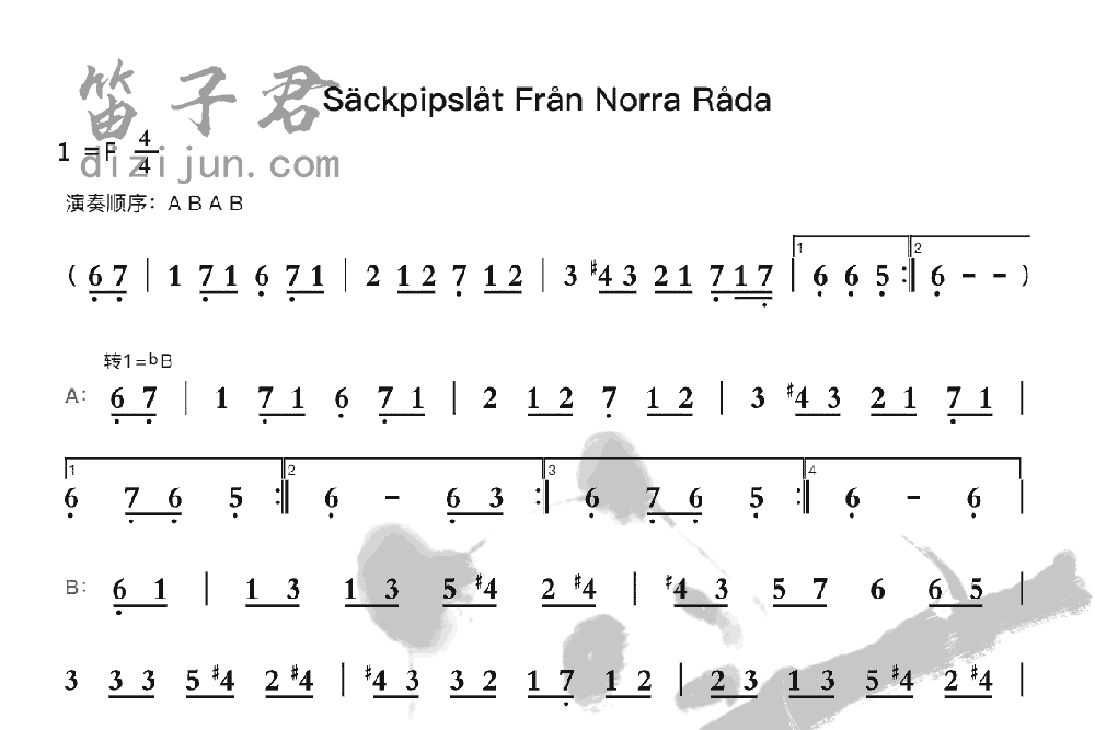 Sackpipslat Fran Norra Rada笛子音乐