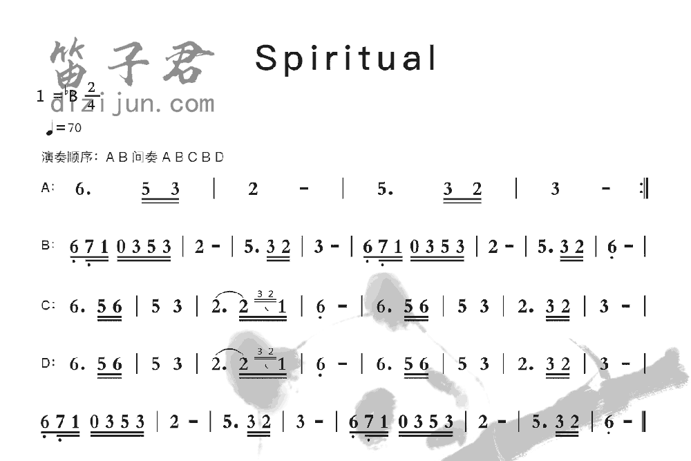 Spiritual竹笛乐曲