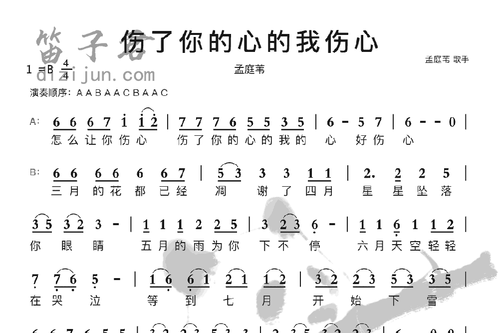 伤了你的心的我伤心竹笛乐曲