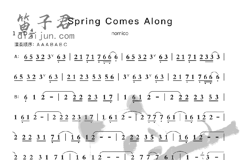 Spring Comes Along竹笛乐曲