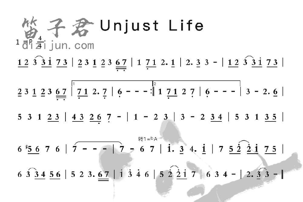 Unjust Life竹笛乐曲