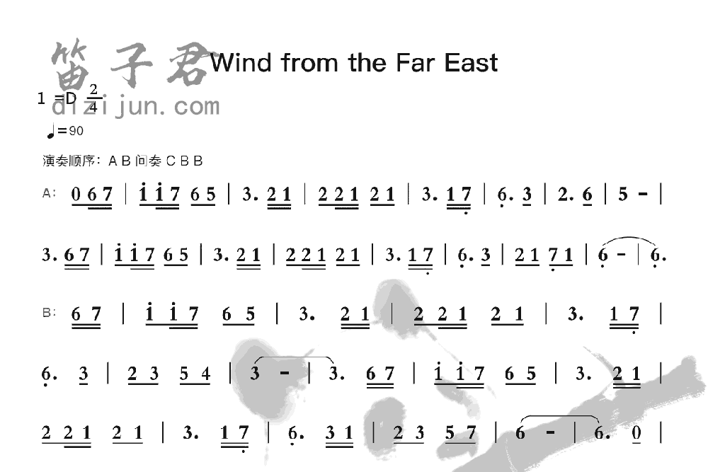 Wind from the Far East笛子音乐