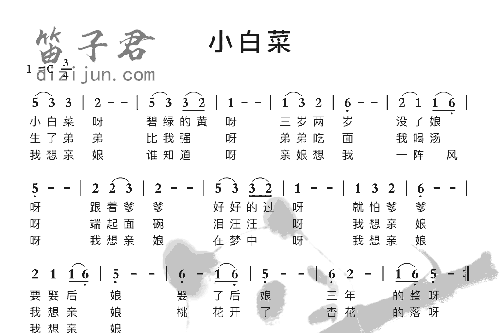 小白菜竹笛乐曲