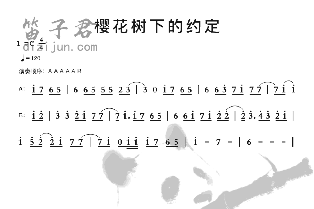 樱花树下的约定竹笛乐曲