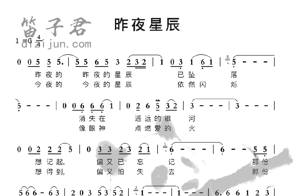 昨夜星辰竹笛乐曲